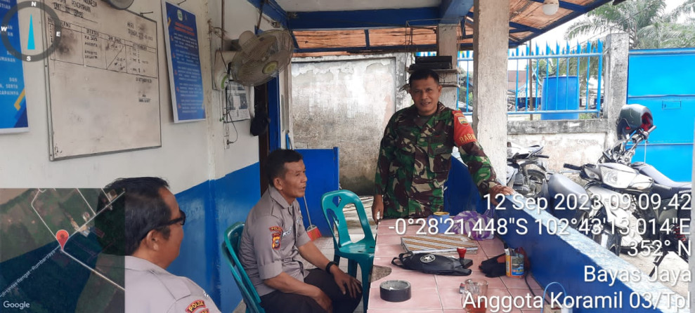 Melalui Komsos, Babinsa 03/Tpl Beri Arahan ke Satpam PT Perkebunan ASI