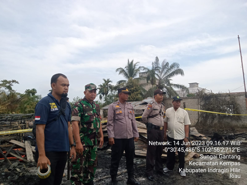 Babinsa 03/Tpl Meninjau Lokasi Kebakaran Rumah Milik Warga Binaan