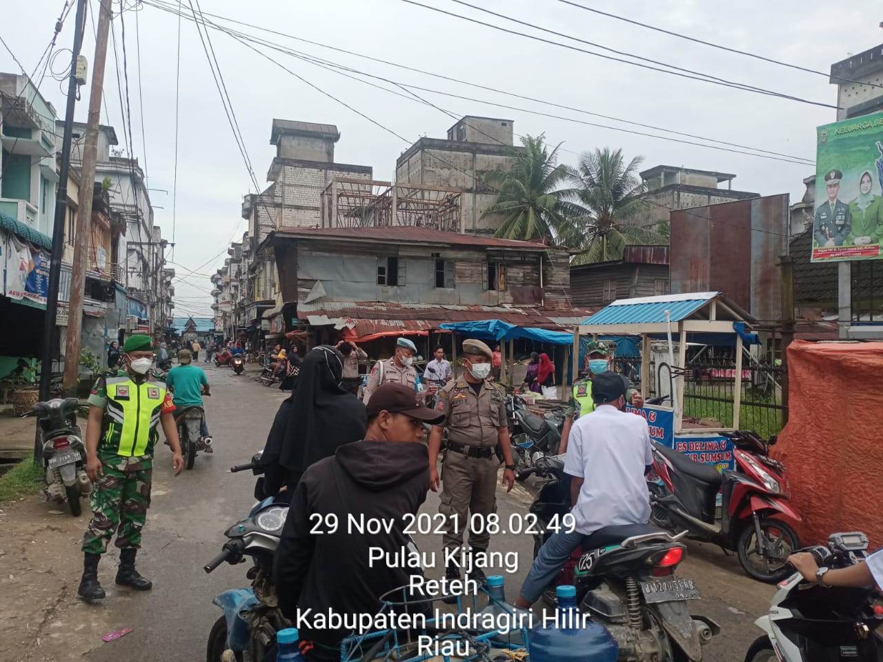 Awal Pekan, Koramil 07/Reteh Bersama Satgas Kembali Tegakkan Protokol Kesehatan