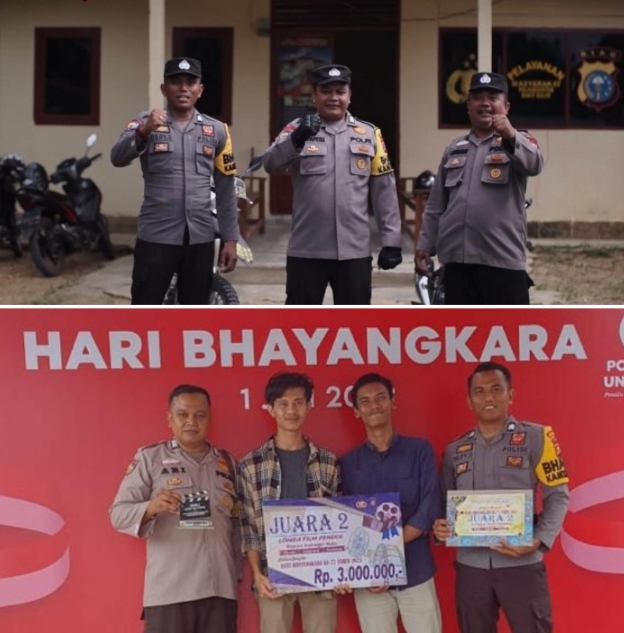 3 Bhabinkamtibmas Dari Rakit Kulim Yang Berperan di Narasinga Movie Festival Raih Juara 2