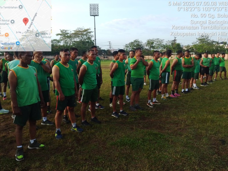 Meningkatkan Kemampuan dan Kesiapsiagaan, Anggota Koramil 03/Tempuling Laksanakan Garjas Periodik