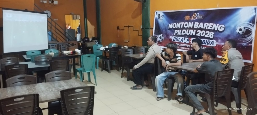 Polsek Tembilahan Kota Gelar Nobar Piala Dunia 2026 Pererat Silaturahmi dan Jaga Kamtibmas Bersama Masyarakat.