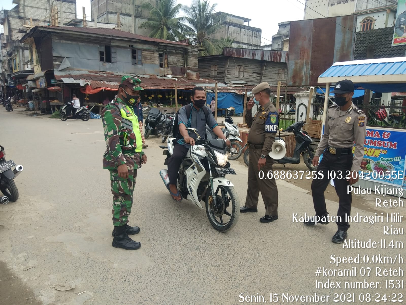 Awal Pekan, Koramil 07/Reteh Kembali Tegakkan Protkes Bersama Satgas