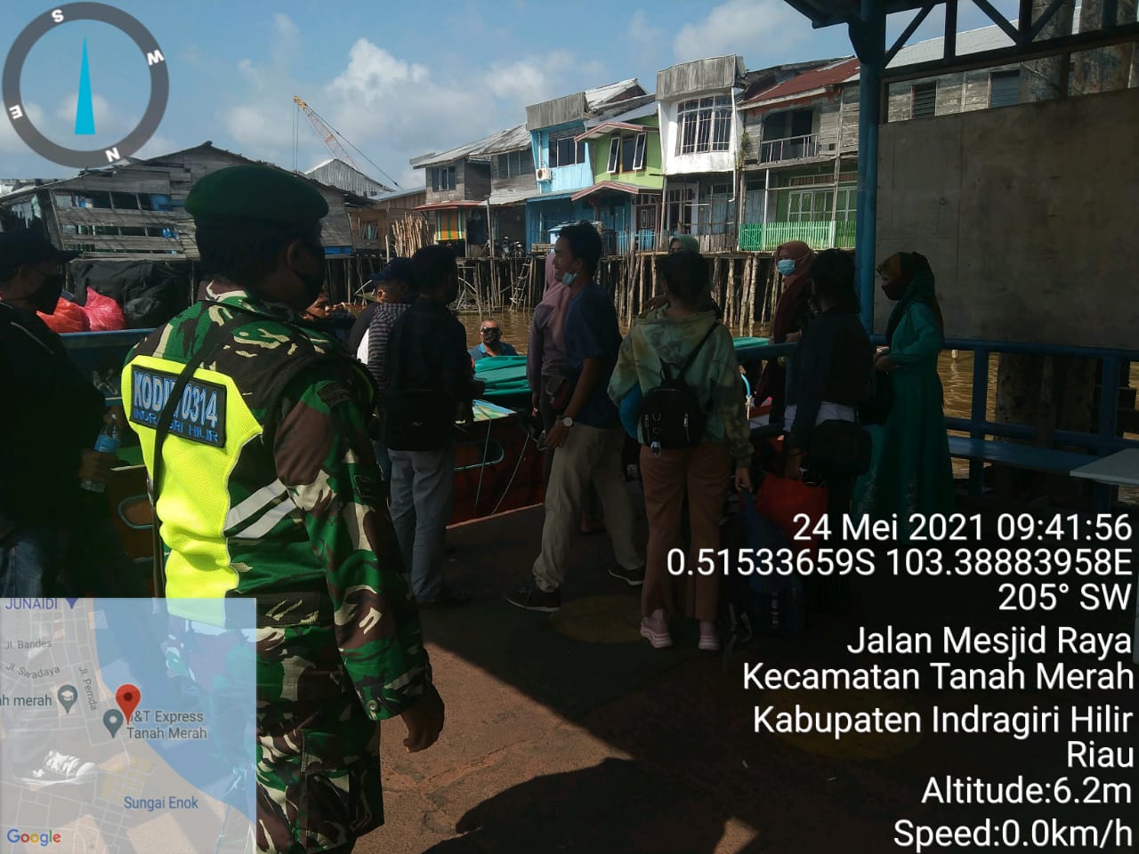 Penegakan Protkes di Pelabuhan Kuala Enok Rutin Dilakukan Babinsa