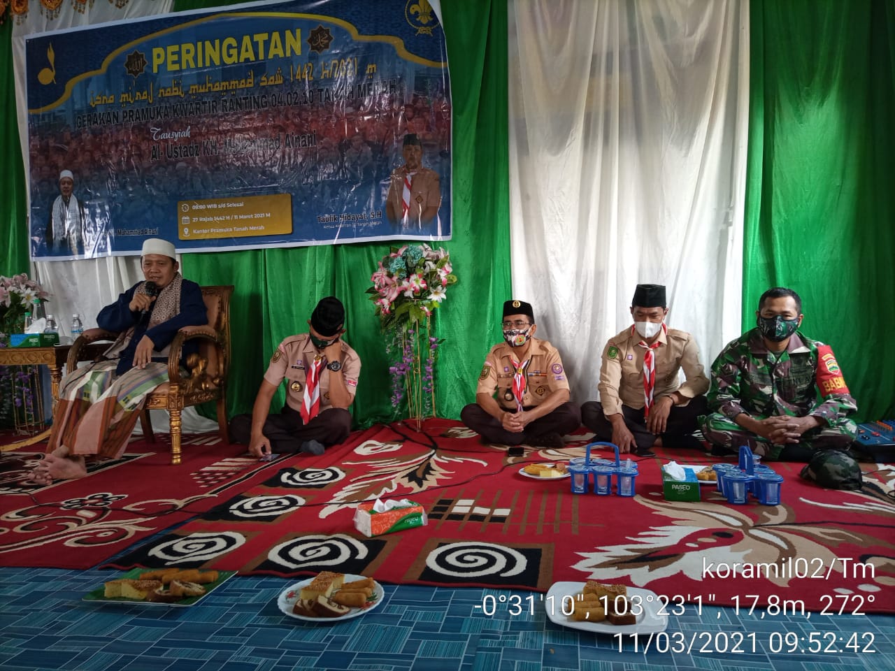 Danramil 02/Tanah Merah Hadiri Peringatan Isra' Mi'raj yang Ditaja Oleh Saka Bakti Husada