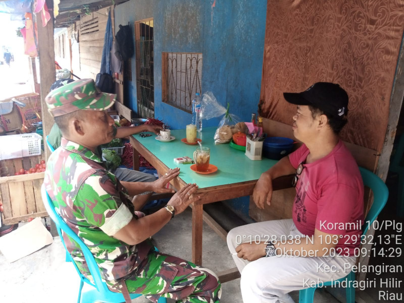 Koramil 10/Pelangiran Menghimbau Untuk Waspadai Terhadap Ekonomi Yang Menurun di Wilayah