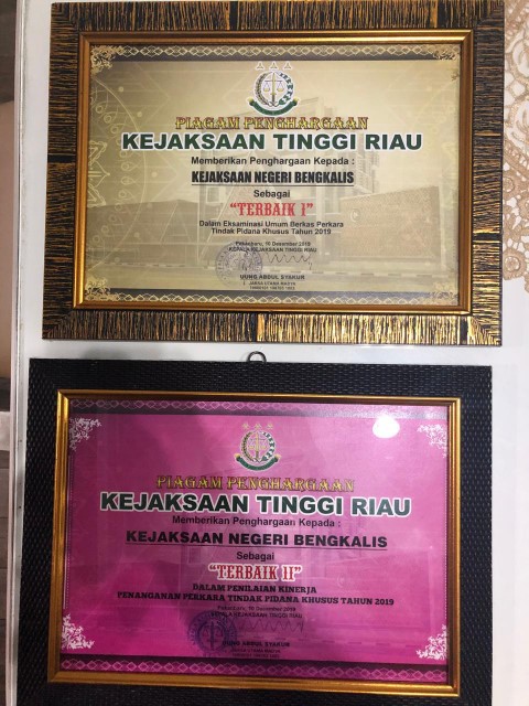 Kejari Bengkalis Raih Peringkat Satu Eksaminasi Umum Berkas Perkara se Riau