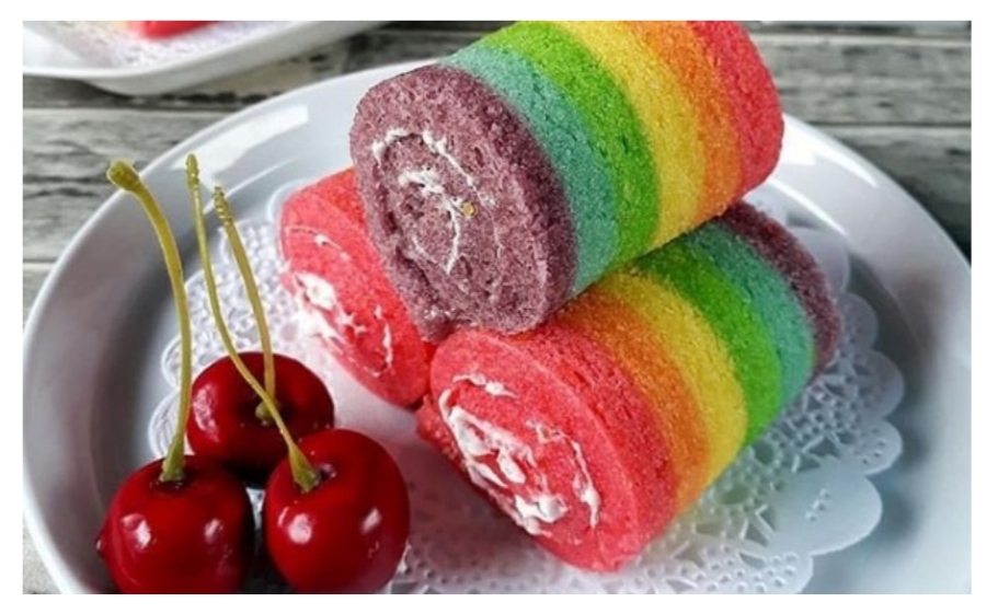 Pas untuk Lebaran, Ini Resep Buat Rainbow Cake Roll yang Lezat