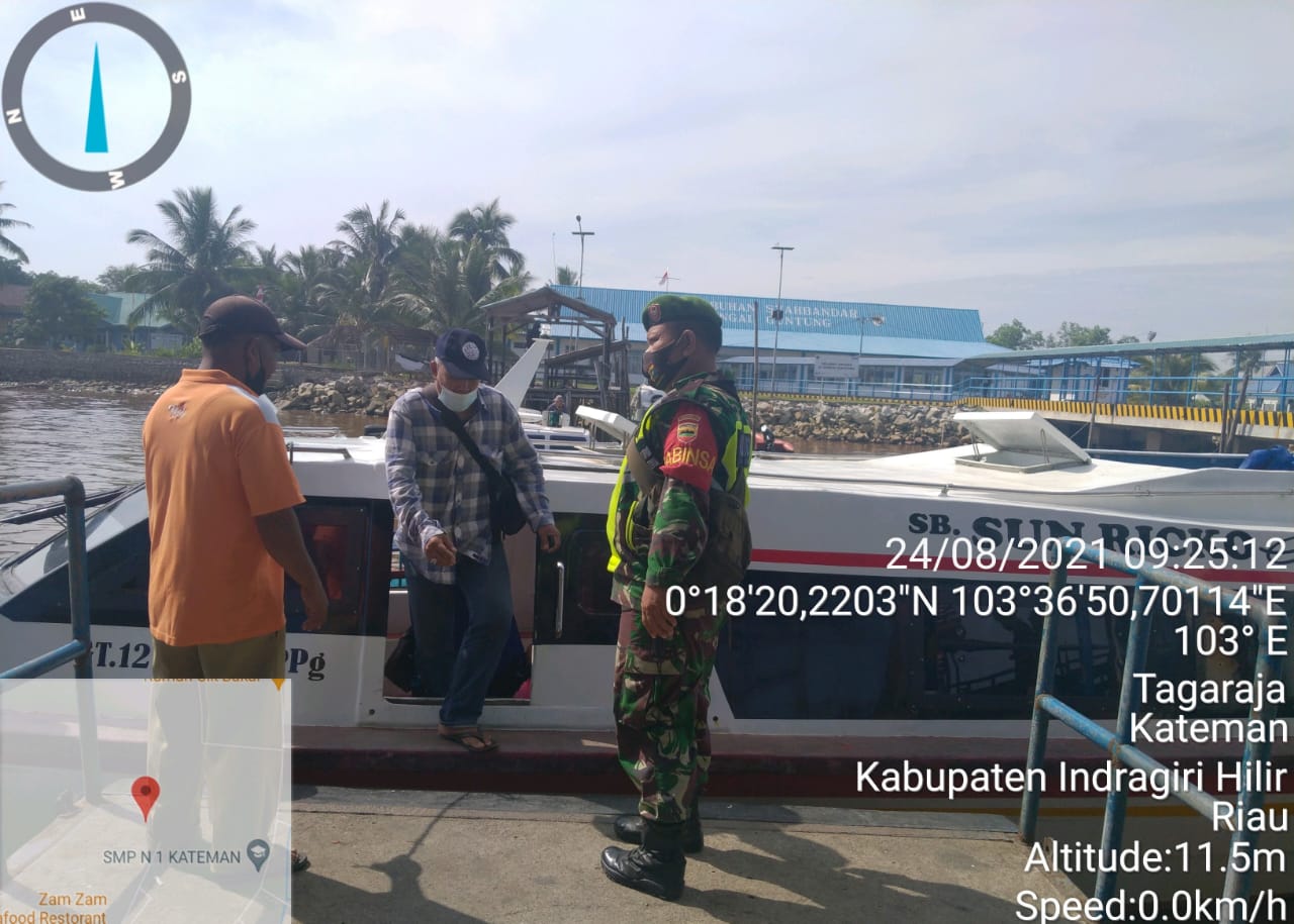 Penjagaan di Pelabuhan Terus Dilakukan Babinsa Koramil 06/Kateman