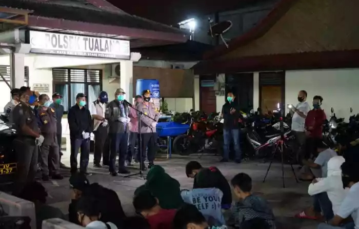 Pembatasan Jam Malam di Tualang-Siak, 116 Orang Terjaring Penertiban