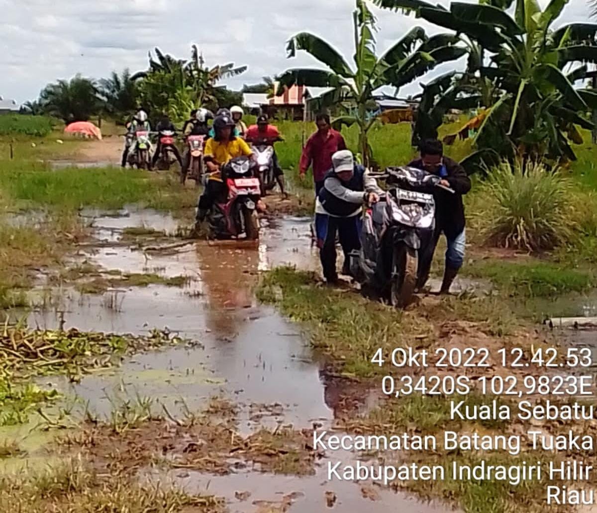 Banjir Diduga Akibat Air Dari PT. SAGM, Dinas Pertanian Inhil Turun Ke Kuala Sebatu 