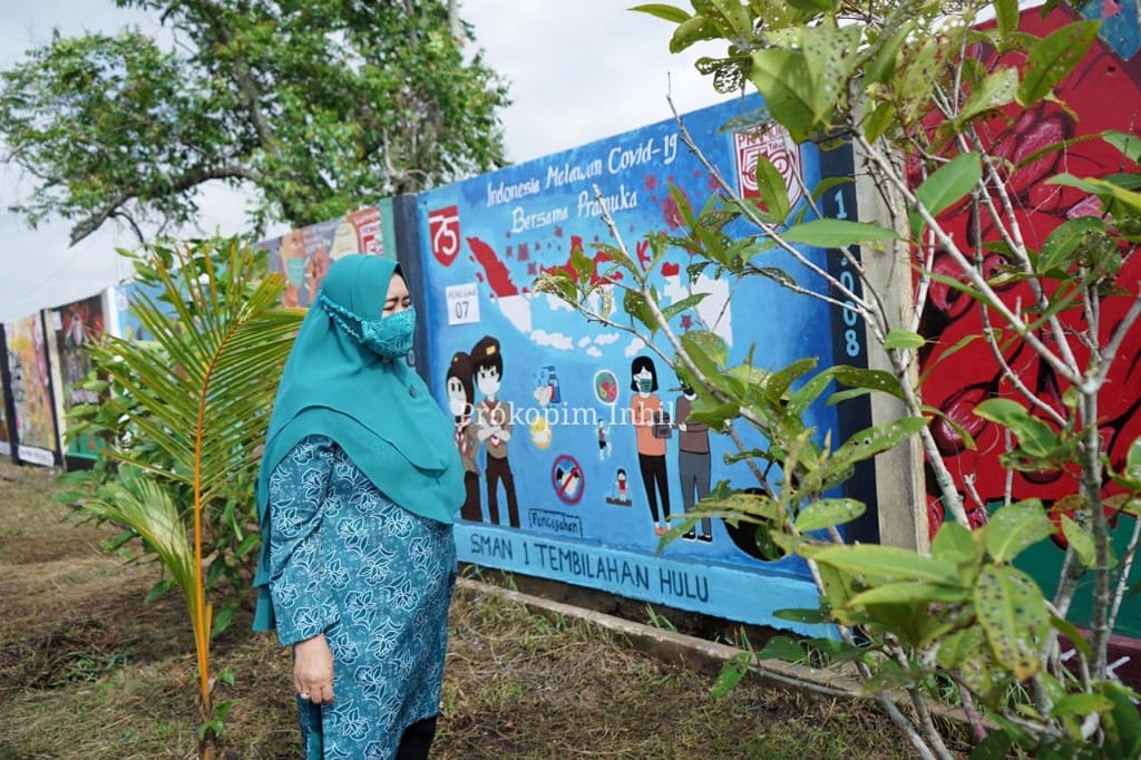 Lomba Mural di Graha Kwarcab Pramuka Inhil, Banyak Karya Bertema Protokol Kesehatan