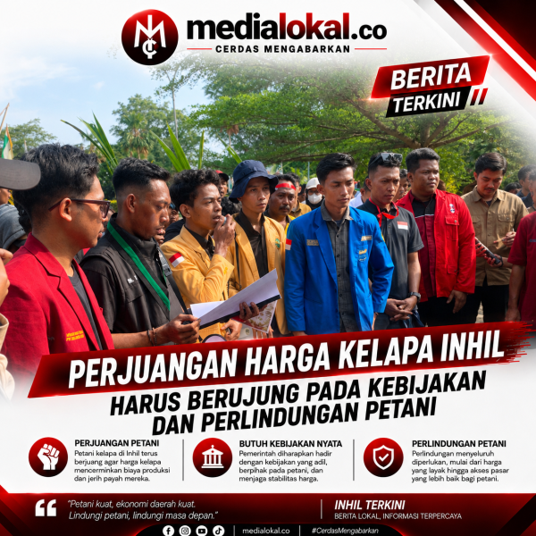 4 Tuntutan Petani Kelapa Inhil Disampaikan ke Pemkab, Presma Unisi Jondrawanto: Butuh Solusi Bukan Janji