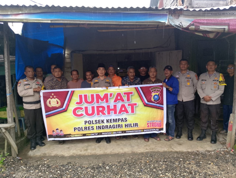 Jumat Curhat bersama Kapolsek Kempas, Sampaikan Pesan Pemilu Damai