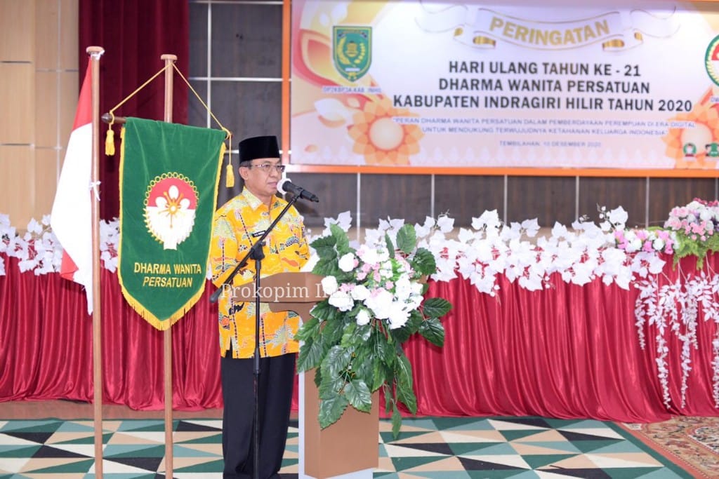 Puncak Peringatan HUT ke-21, Bupati Inhil Harapkan DWP Rangkul Remaja dan Anak-anak