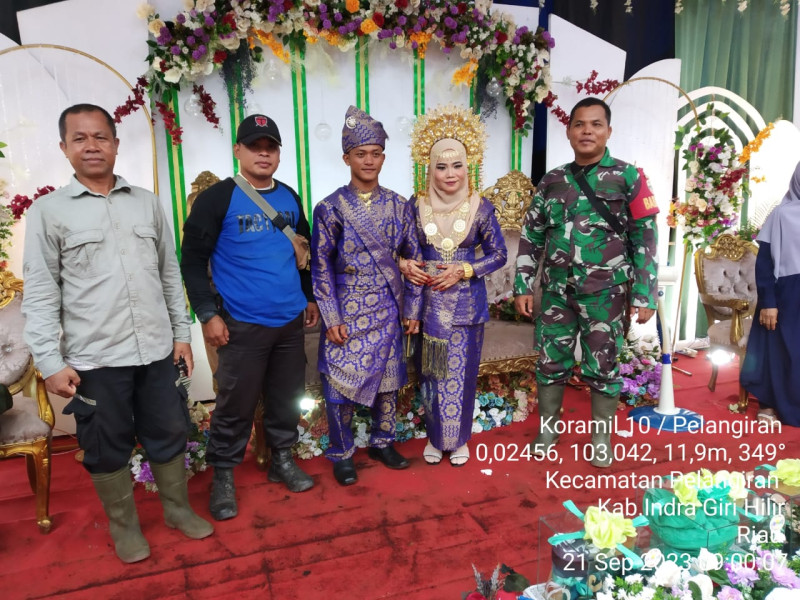 Koramil 10/Pelangiran Hadiri Acara Pesta Pernikahan Salah Satu Warga Binaan