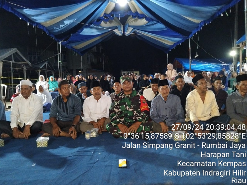 Tingkatkan Silaturahmi, Babinsa Koramil 03/Tpl Hadiri Maulid Nabi Muhammad SAW 1446 H Di Wilayah Binaan