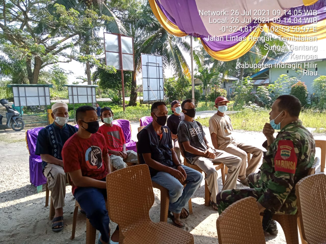 Dengan Komsos Babinsa 03/Tempuling Himbau Tetap Terapkan Prokes