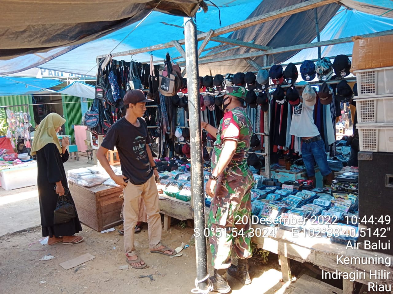 Penerapan Prokes di Wilayah Terus Di Tegakkan Personel Koramil 09/Kemuning