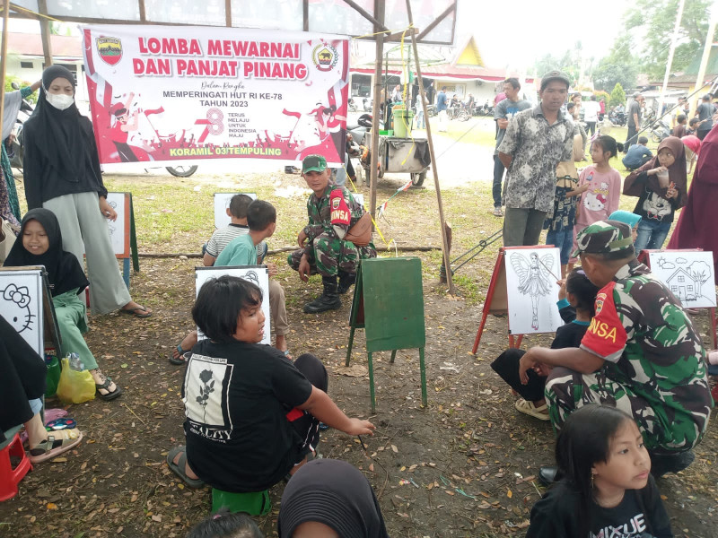 Semarak Lomba, Babinsa 03/Tpl Hadir Berikan Semangat Pada Anak-anak Yang Mengikuti Perlombaan