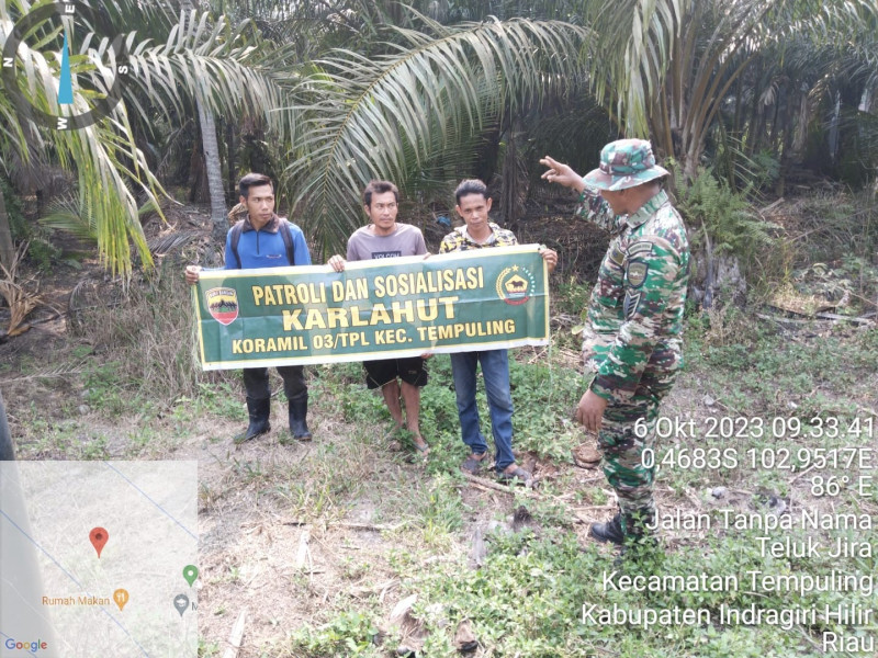 Kembali Dilakukan Patroli Karhutla Oleh Babinsa Koramil 03/Tpl Bersama Masyarakat Setempat