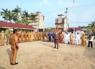 Personil Satpol PP yang Bertugas di Kecamatan Rutin Laksanakan Apel Pagi