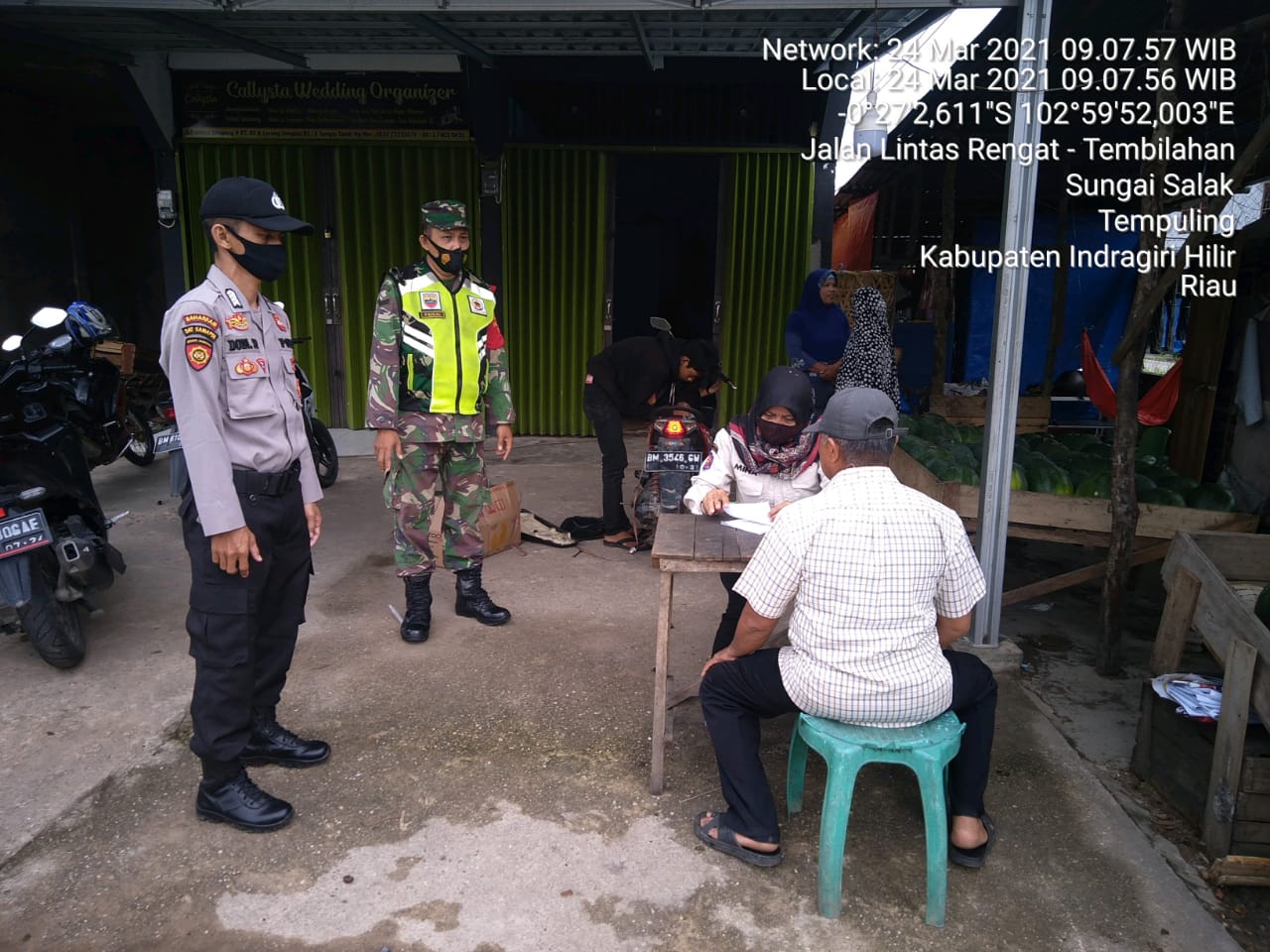 Tak Surut Semangat, Koramil 03/Tempuling Dan Satgas Terus Lakukan PDMPK Cegah Penyebaran Covid-19