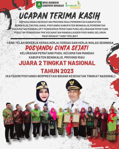 Melalui Bidang Kesehatan, Nama Kabupaten Bengkalis Kembali Harum Ditingkat Nasional