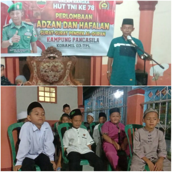 Dalam Rangka Meriahkan HUT TNI Ke-78, Koramil 03/Tpl Gelar Perlombaan di Kampung Pancasila