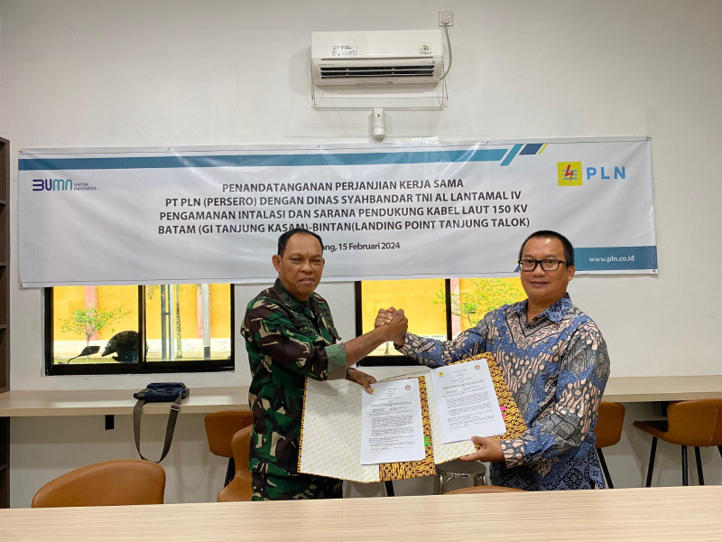 Pastikan Keamanan Instalasi Kabel Laut, PLN Teken PKS dengan TNI AL Lantamal IV