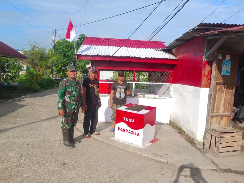 Serka N. Sipayung Babinsa Koramil 03/Tpl Komsos Di Kampung Pancasila Sungai Salak
