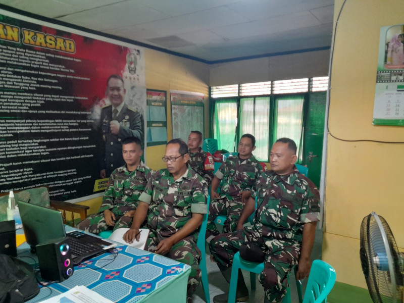 Seluruh Babinsa Koramil Ikuti Vidcon Netralitas TNI Sekaligus Pelatihan PHH
