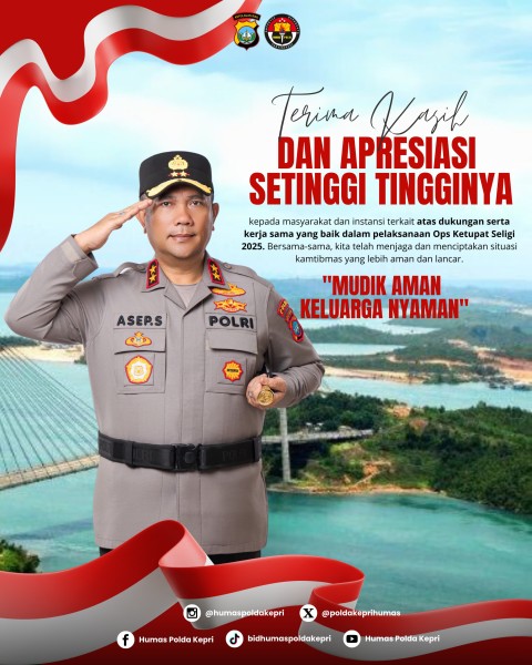 Operasi Ketupat Seligi 2025 Berakhir Kondusif di Wilayah Hukum Polda Kepri