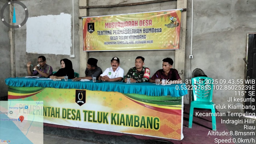 Babinsa Koramil 03/Tpl Hadiri Musyawarah Desa tentang BUMdesa Rahmat, Membangun Kemajuan Desa Teluk Kiambang