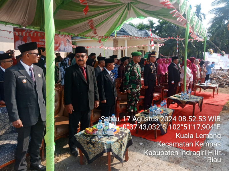 Mewakili Danramil, Danpos Koramil 03/Tpl Hadiri Upacara HUT RI Ke-79 Tingkat Kecamatan Kempas