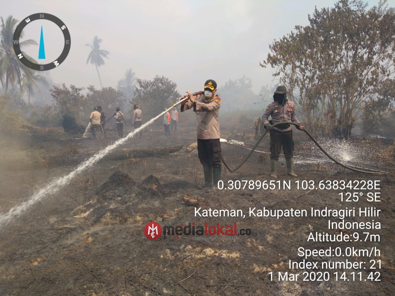 Kateman Dilanda Karhutla, Kapolres Inhil Memberi Contoh dan Mencontohkan 