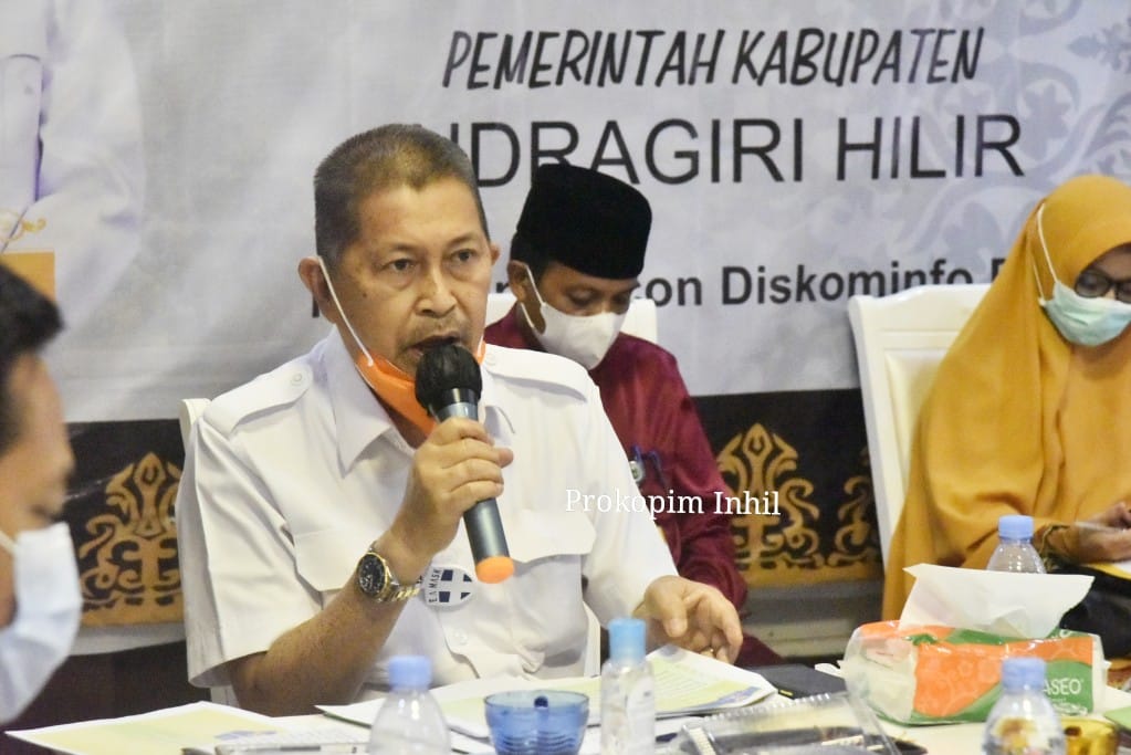 Wabup Inhil Ikuti Rakoor Penanganan Covid-19 di Tingkat Desa dan Kelurahan