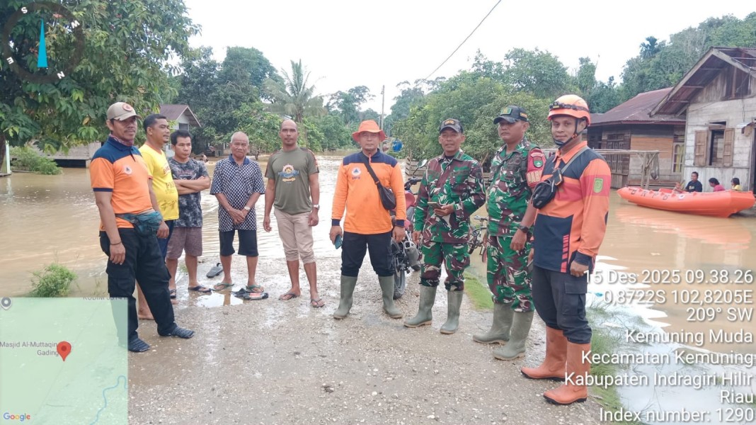 Hari ke 2, Danramil 09 Kemuning Pantau Banjir Kiriman dari Hulu