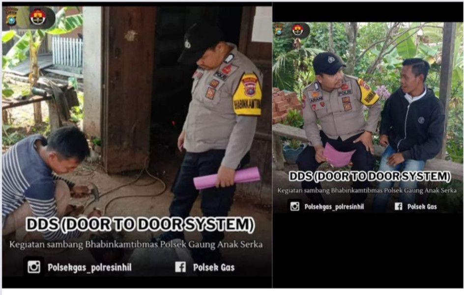 Door To Door Sistem Merupakan Cara Bhabinkamtibmas Desa Kuala Gaung Untuk Menciptakan Kamtibmas Yang Kondusif