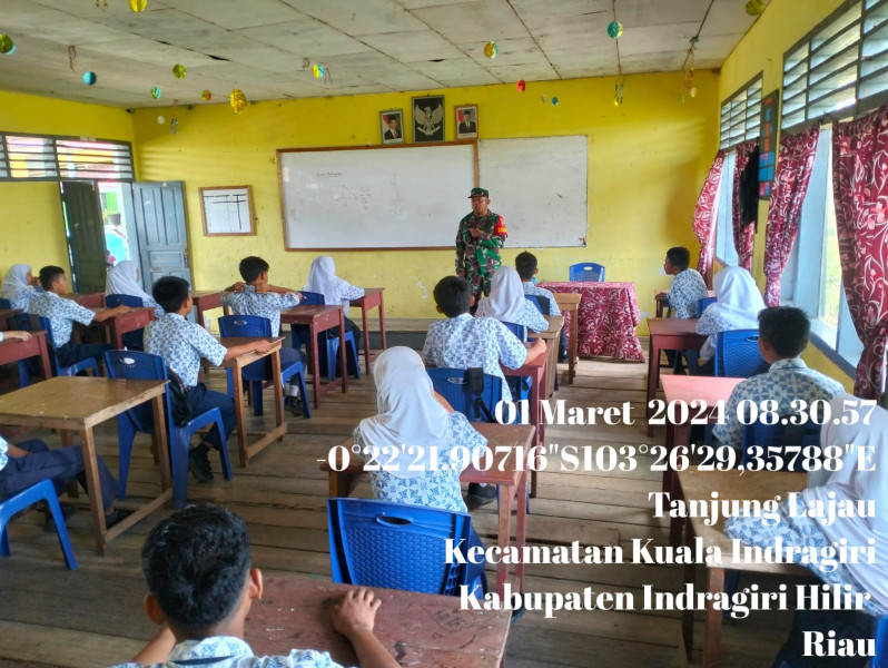 Serda Siahaan Laksanakan Wasbang Kepada Murid SMPN 03 Desa Tanjung