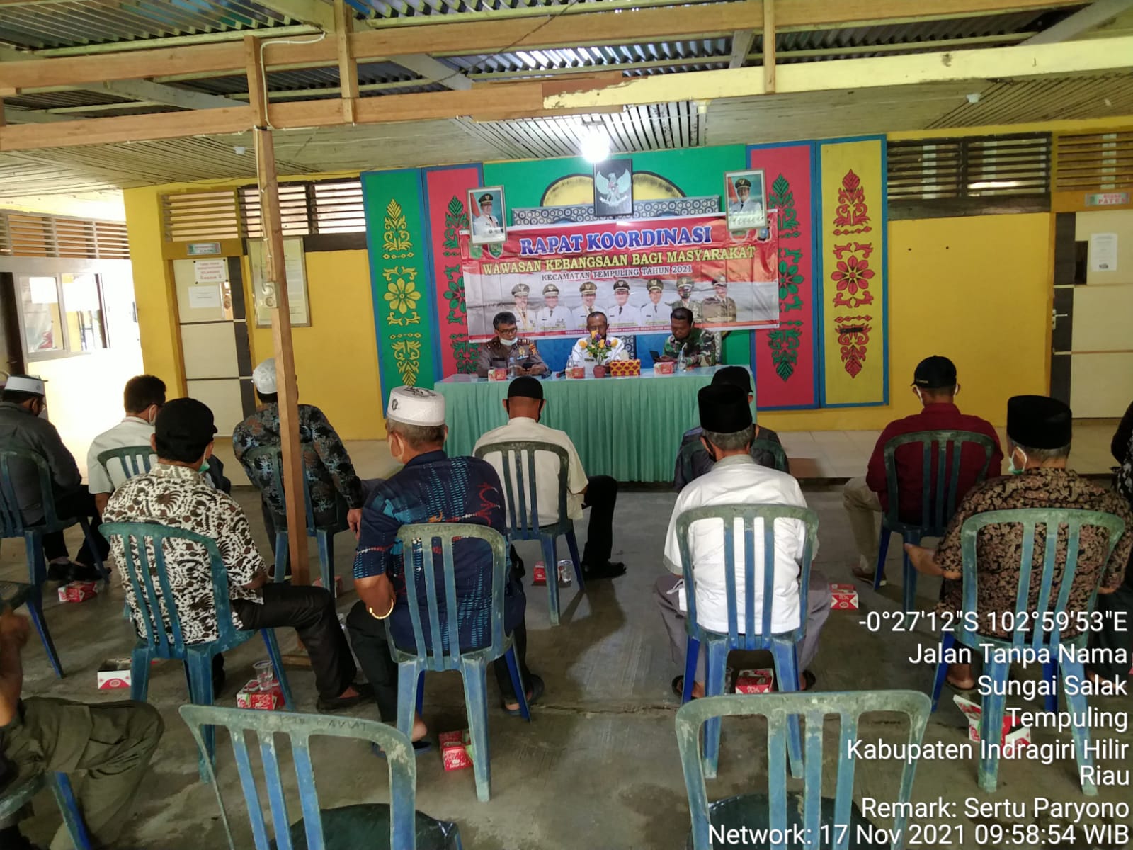 Babinsa 03/Tempuling Hadiri Rakor Wawasan Kebangsaan Bagi Masyarakat Tempuling