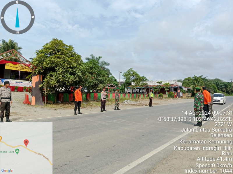 Danramil 09/Kmg Giat Laksanakan Operasi Terpadu Ops Ketupat Lancang Kuning di Perbatasan Jalan Lintas Riau-Jambi