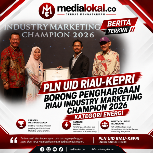 Perkuat Transformasi Layanan, PLN UID Riau dan Kepri Raih Penghargaan Riau Industry Marketing Champion 2026