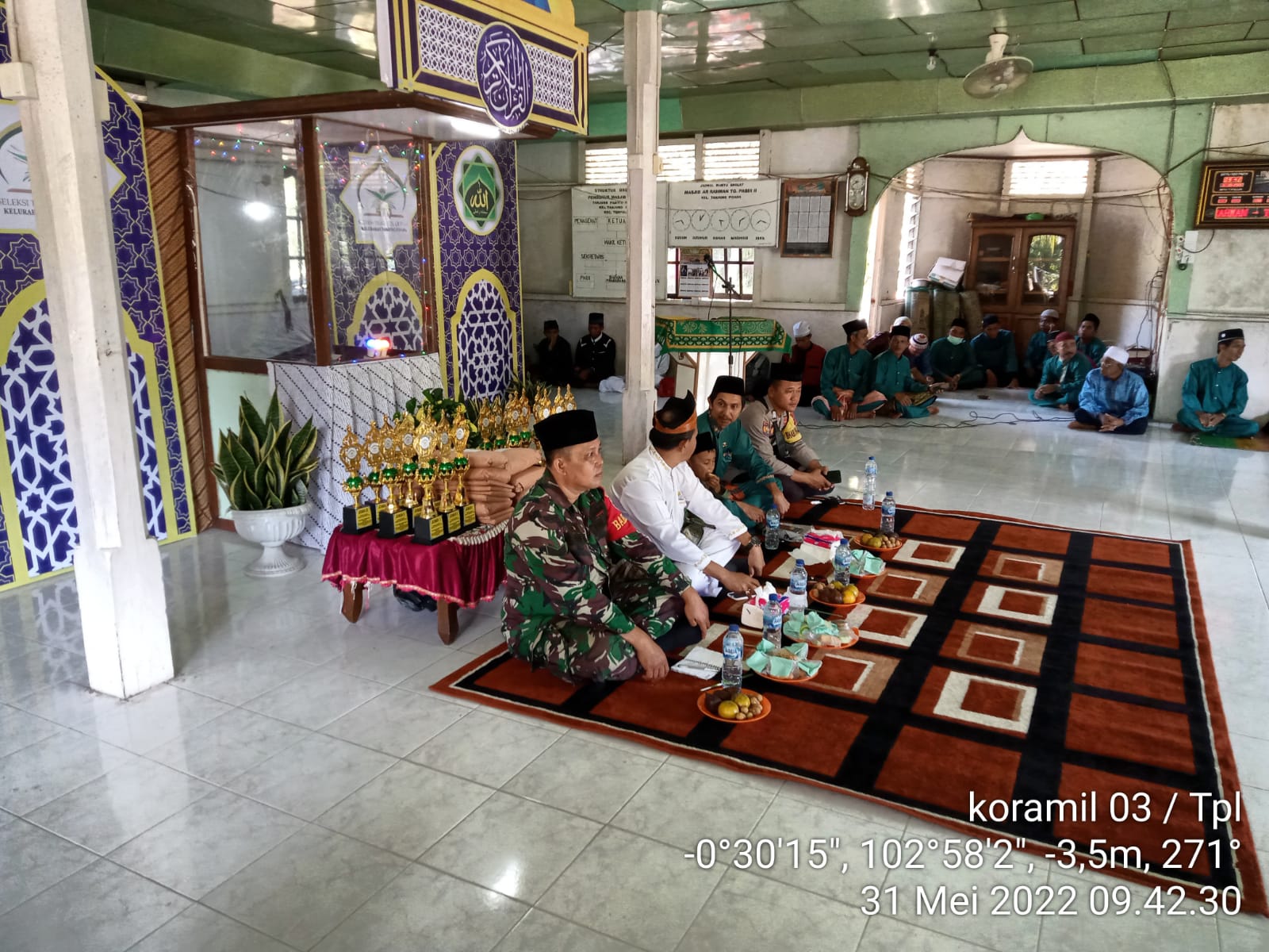 Babinsa 03/Tempuling Hadiri Acara Seleksi Tilawatil Qur'an (STQ) ke VII Tahun 2022 Kelurahan Tanjung
