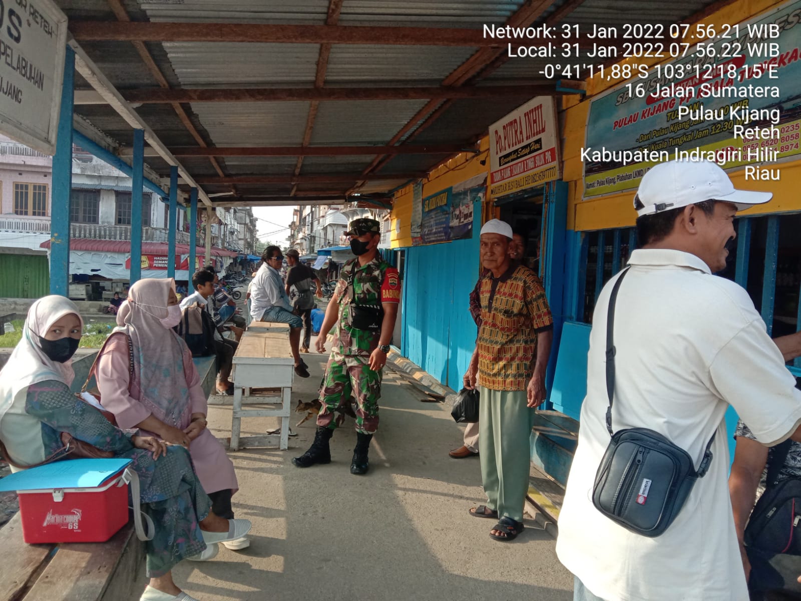 Personil Koramil 07/Reteh Jajaran Kodim 0314/Inhil Tegakkan Protokol Kesehatan