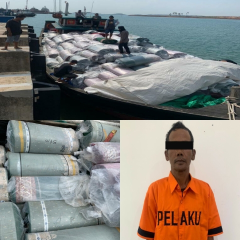 Bea Cukai Batam Amankan Kapal Pembawa Karpet Ilegal Senilai Rp4,17 Miliar Tujuan Pulau Kijang