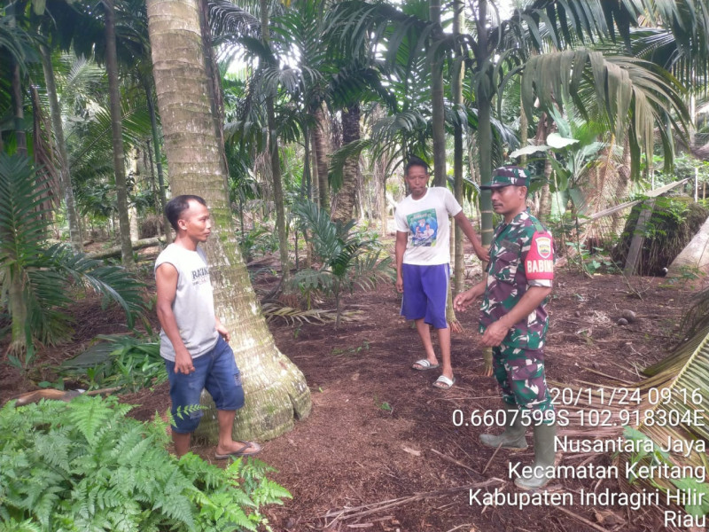Babinsa Koramil 09/Kemuning Rutin Lakukan Pencegahan Karhutla Guna Antisipasi Kebakaran