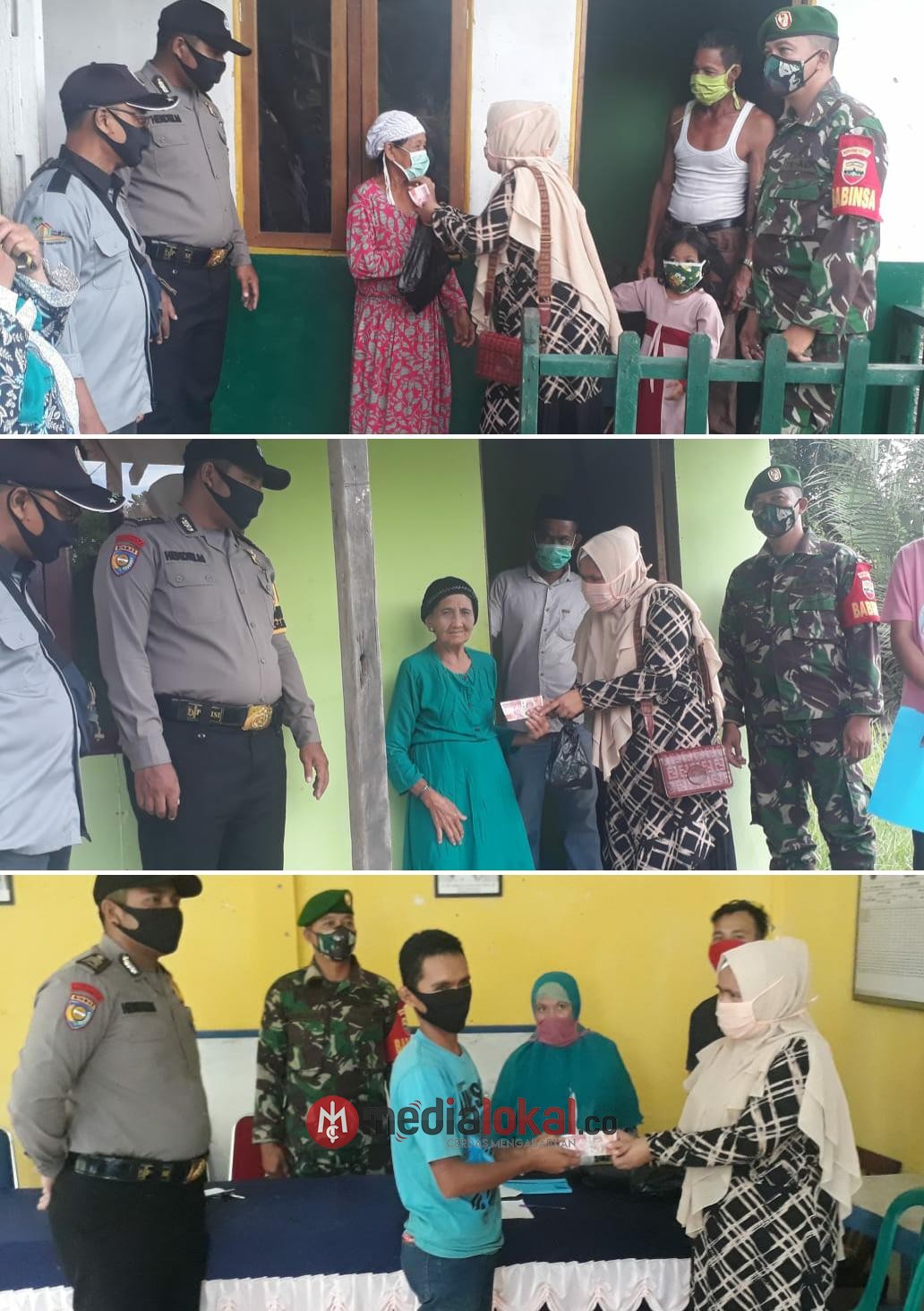 Babinsa Koramil 12/Batang Tuaka Bantu Penyaluran BLT untuk warga Kurang Mampu di Sungai Dusun