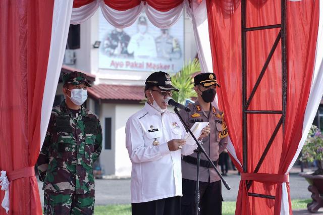 Bupati HM Wardan Pimpin Apel Gelar Pasukan Operasi Ketupat Lancang Kuning 2021