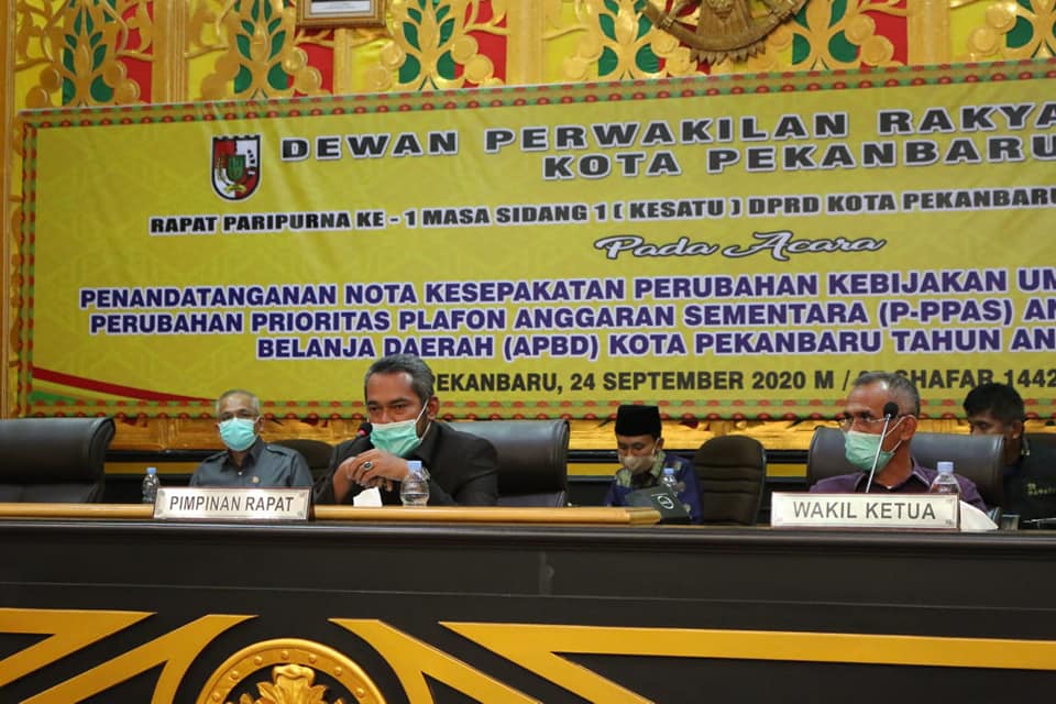 Penandatanganan KUA-PPAS Perubahan APBD Pekanbaru Tahun 2020 Rampung